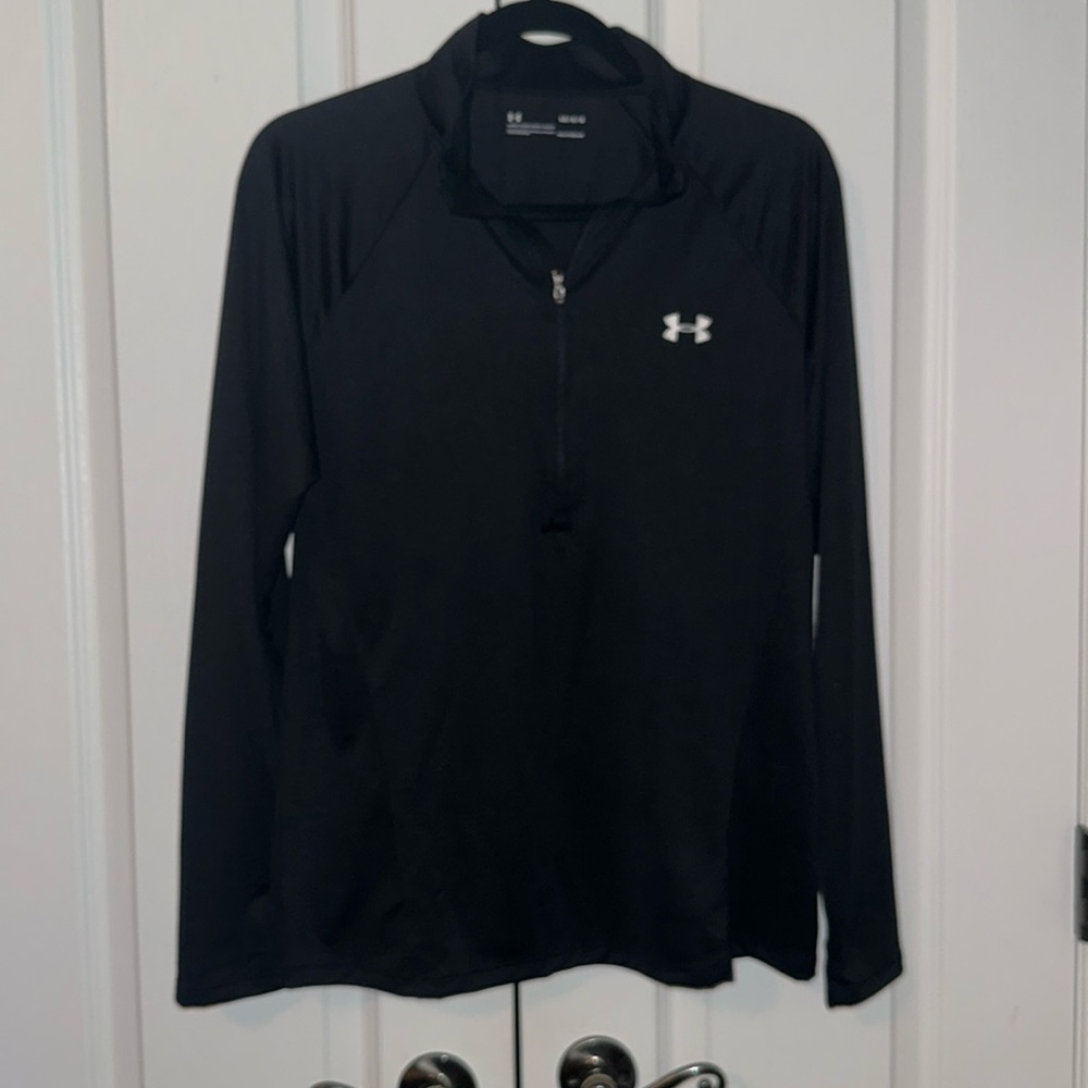 Under Armour Black Quarter Zip Heatgear, Sz L, LN
